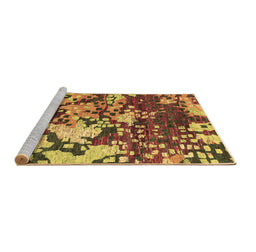 Sideview of Machine Washable Abstract Brown Contemporary Rug, wshcon1039brn