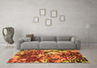 Machine Washable Abstract Orange Contemporary Area Rugs in a Living Room, wshcon1039org