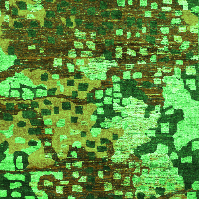 Abstract Green Contemporary Rug, con1039grn