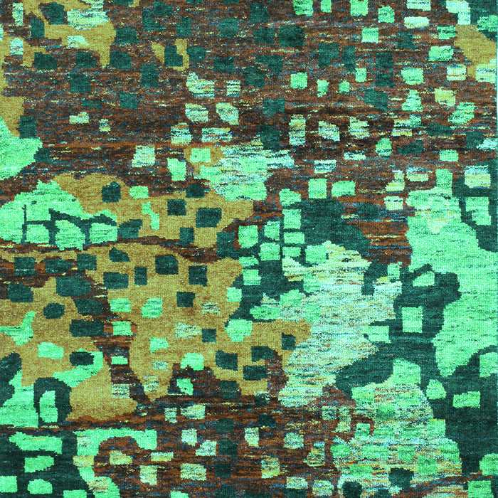 Abstract Turquoise Contemporary Rug, con1039turq