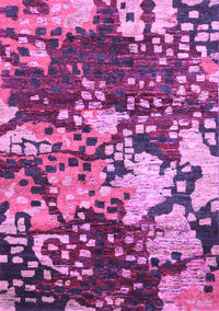 Abstract Purple Contemporary Rug, con1039pur