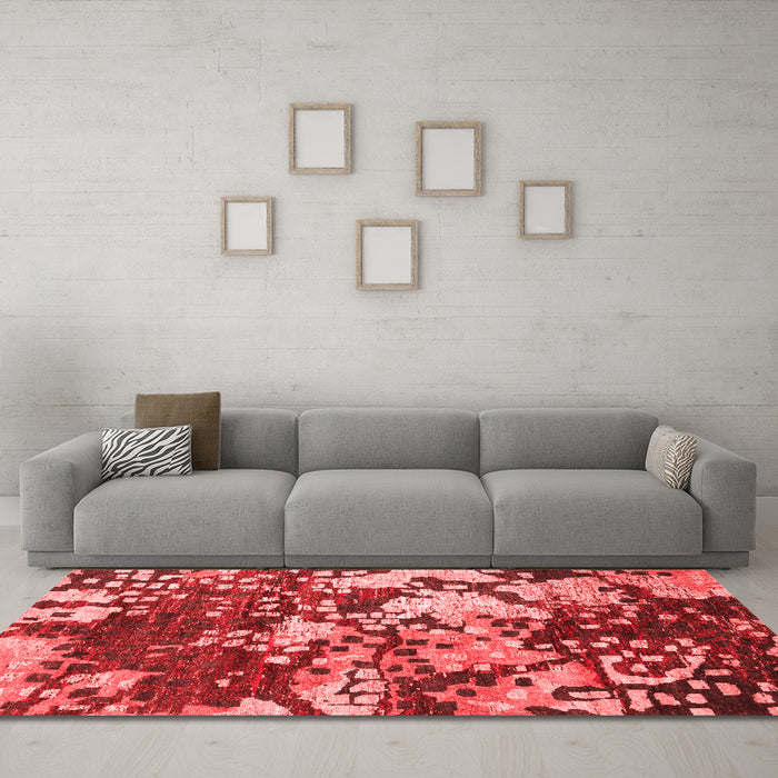 Contemporary Red Washable Rugs