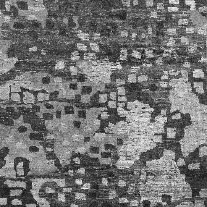 Serging Thickness of Machine Washable Abstract Gray Contemporary Rug, wshcon1039gry