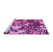 Sideview of Machine Washable Abstract Purple Contemporary Area Rugs, wshcon1039pur