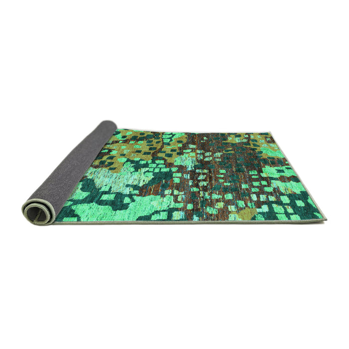 Sideview of Abstract Turquoise Contemporary Rug, con1039turq