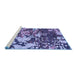 Sideview of Machine Washable Abstract Blue Contemporary Rug, wshcon1039blu