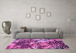 Machine Washable Abstract Purple Contemporary Area Rugs in a Living Room, wshcon1039pur