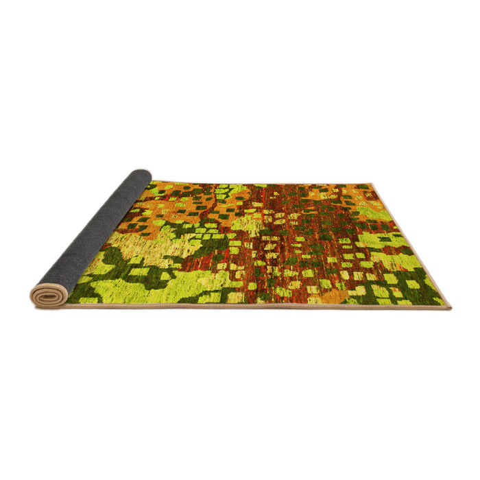Sideview of Abstract Yellow Contemporary Rug, con1039yw