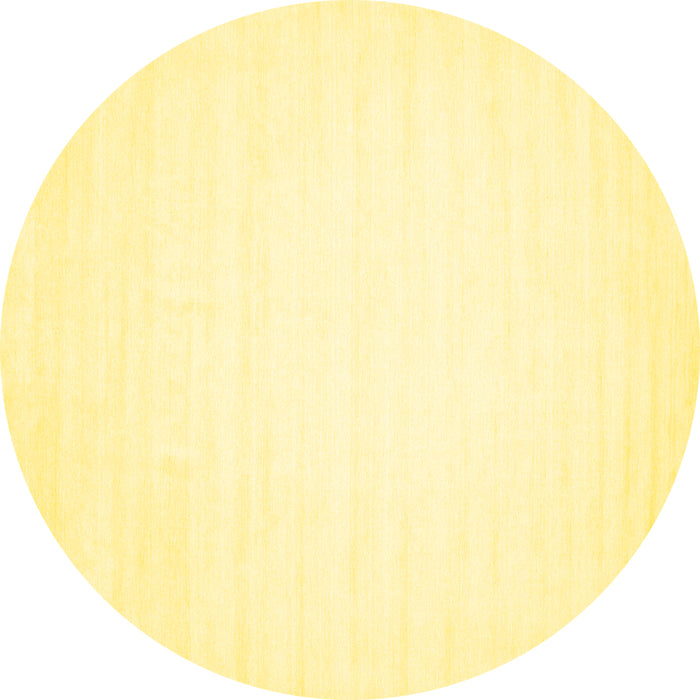 Round Solid Yellow Modern Rug, con103yw