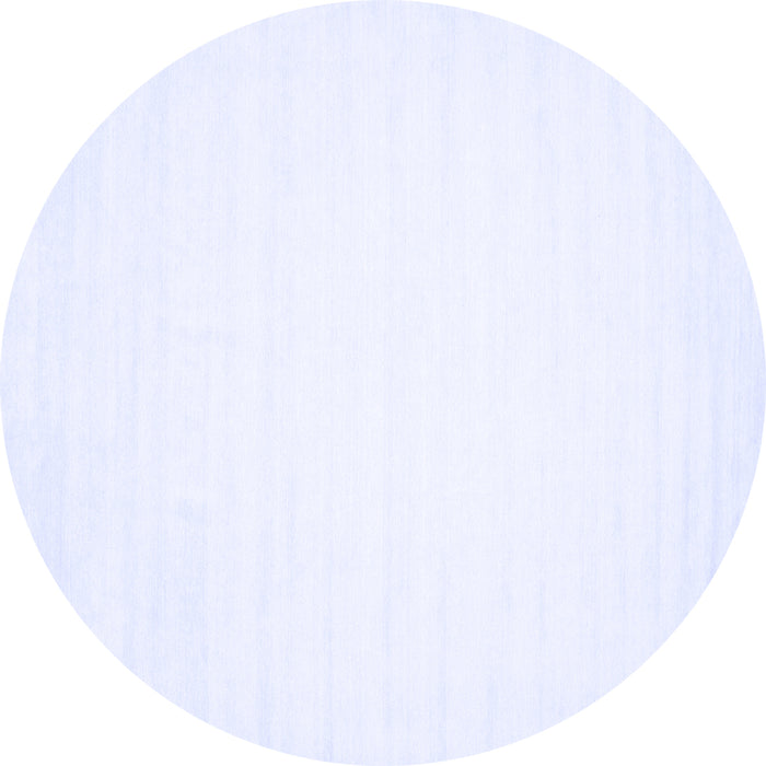 Round Machine Washable Solid Blue Modern Rug, wshcon103blu