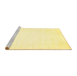 Sideview of Machine Washable Solid Yellow Modern Rug, wshcon103yw