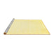 Sideview of Machine Washable Solid Yellow Modern Rug, wshcon103yw