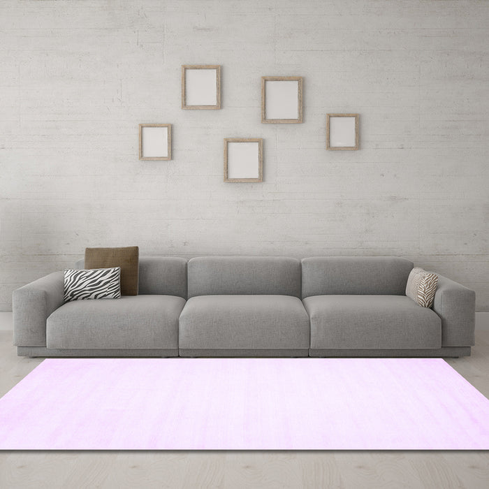 Machine Washable Solid Purple Modern Area Rugs in a Living Room, wshcon103pur