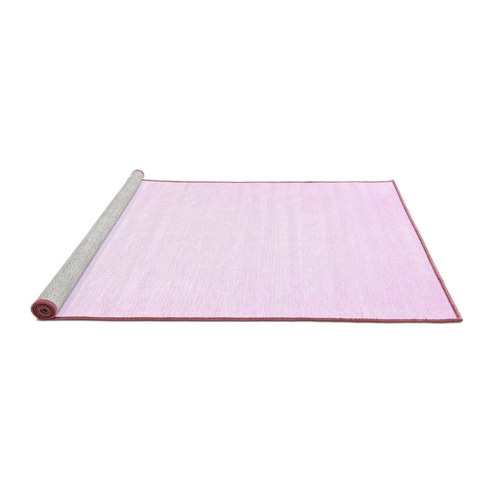Sideview of Machine Washable Solid Pink Modern Rug, wshcon103pnk