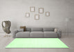 Machine Washable Solid Green Modern Area Rugs in a Living Room,, wshcon103grn