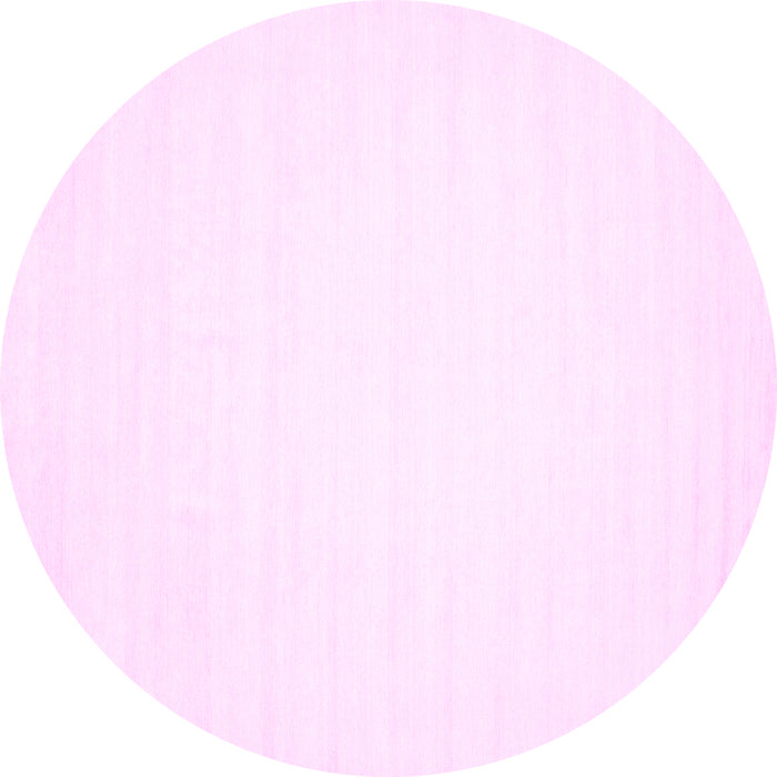 Round Machine Washable Solid Pink Modern Rug, wshcon103pnk