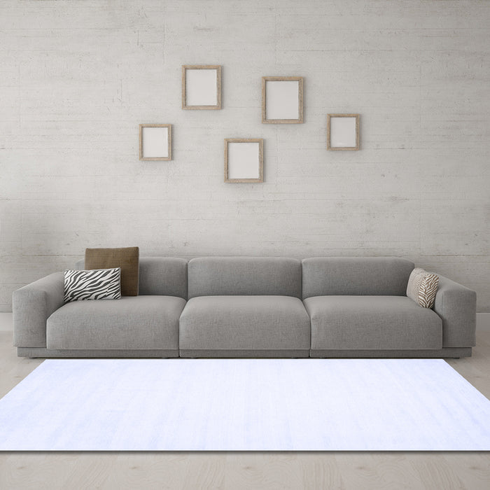 Machine Washable Solid Blue Modern Rug in a Living Room, wshcon103blu