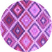 Round Machine Washable Southwestern Purple Country Area Rugs, wshcon1040pur