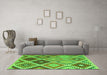 Machine Washable Southwestern Green Country Area Rugs in a Living Room,, wshcon1040grn