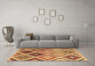 Machine Washable Southwestern Brown Country Rug in a Living Room,, wshcon1040brn