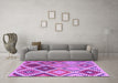 Machine Washable Southwestern Purple Country Area Rugs in a Living Room, wshcon1040pur