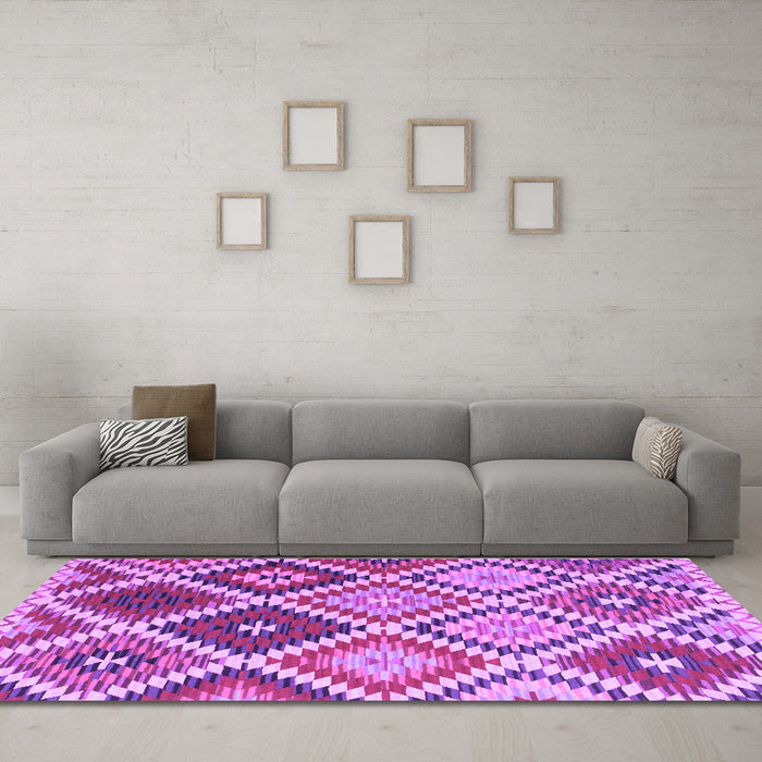 Machine Washable Southwestern Purple Country Area Rugs in a Living Room, wshcon1040pur
