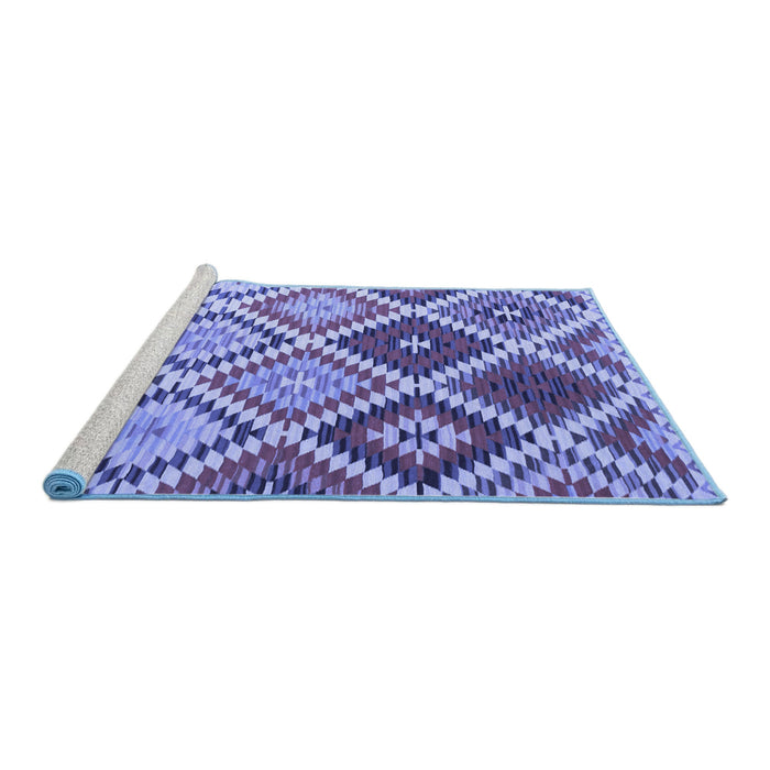 Sideview of Machine Washable Southwestern Blue Country Rug, wshcon1040blu