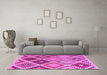 Machine Washable Southwestern Pink Country Rug in a Living Room, wshcon1040pnk