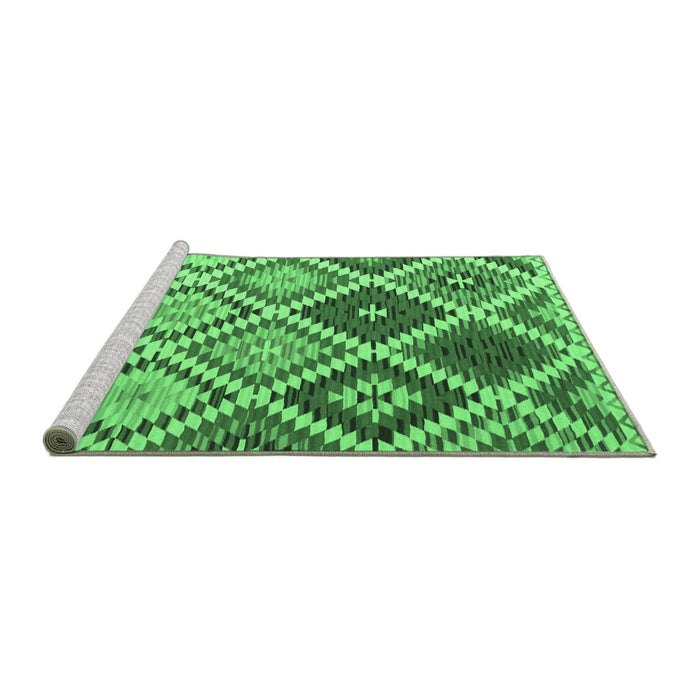 Sideview of Machine Washable Southwestern Emerald Green Country Area Rugs, wshcon1040emgrn