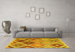 Machine Washable Southwestern Yellow Country Rug in a Living Room, wshcon1040yw