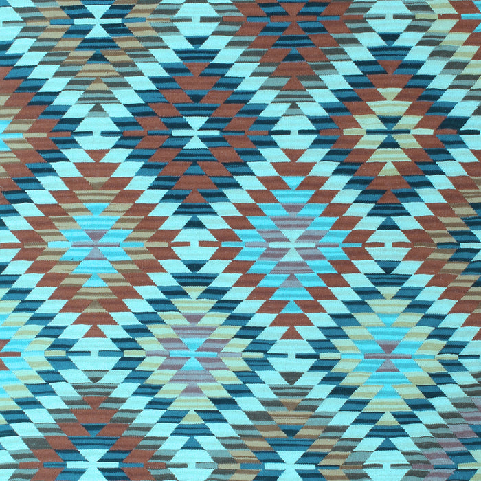 Machine Washable Southwestern Light Blue Country Rug, wshcon1040lblu