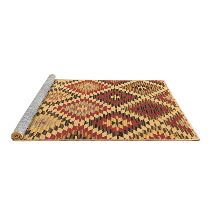 Sideview of Machine Washable Southwestern Brown Country Rug, wshcon1040brn