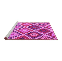 Sideview of Machine Washable Southwestern Pink Country Rug, wshcon1040pnk