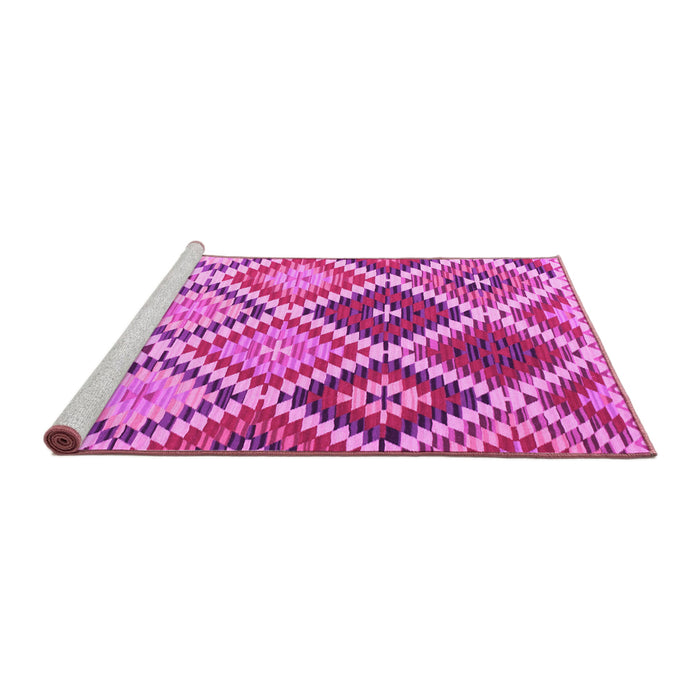 Sideview of Machine Washable Southwestern Pink Country Rug, wshcon1040pnk