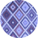 Round Southwestern Blue Country Rug, con1040blu