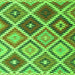 Round Machine Washable Southwestern Green Country Area Rugs, wshcon1040grn