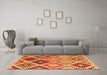 Machine Washable Southwestern Orange Country Area Rugs in a Living Room, wshcon1040org