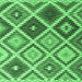 Square Machine Washable Southwestern Emerald Green Country Area Rugs, wshcon1040emgrn