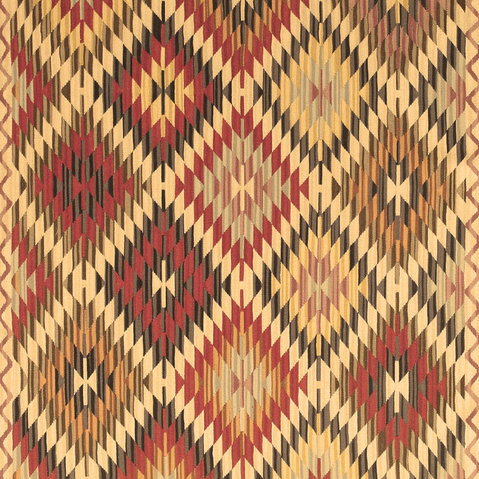 Square Southwestern Brown Country Rug, con1040brn