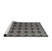 Serging Thickness of Machine Washable Contemporary Gunmetal Gray Rug, wshcon1041