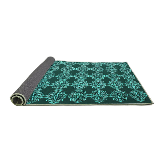 Sideview of Abstract Turquoise Contemporary Rug, con1041turq