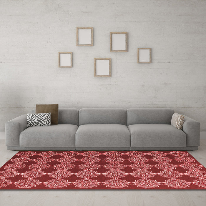 Contemporary Red Washable Rugs