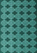 Machine Washable Abstract Turquoise Contemporary Area Rugs, wshcon1041turq