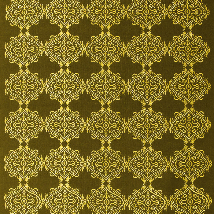 Machine Washable Abstract Yellow Contemporary Rug, wshcon1041yw