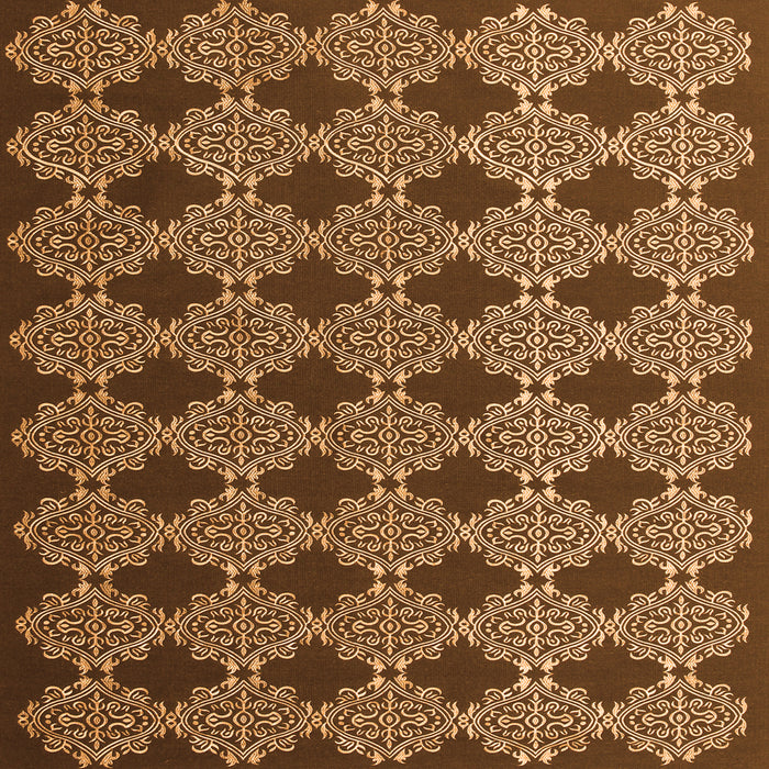 Round Machine Washable Abstract Orange Contemporary Area Rugs, wshcon1041org