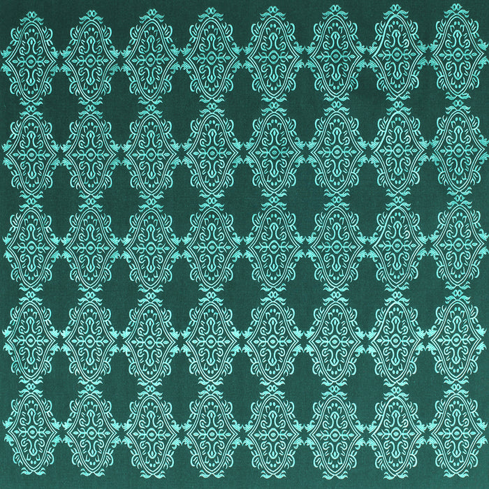 Square Abstract Turquoise Contemporary Rug, con1041turq