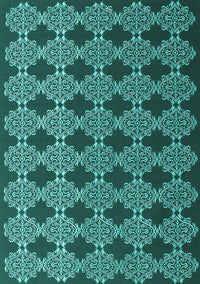 Abstract Turquoise Contemporary Rug, con1041turq