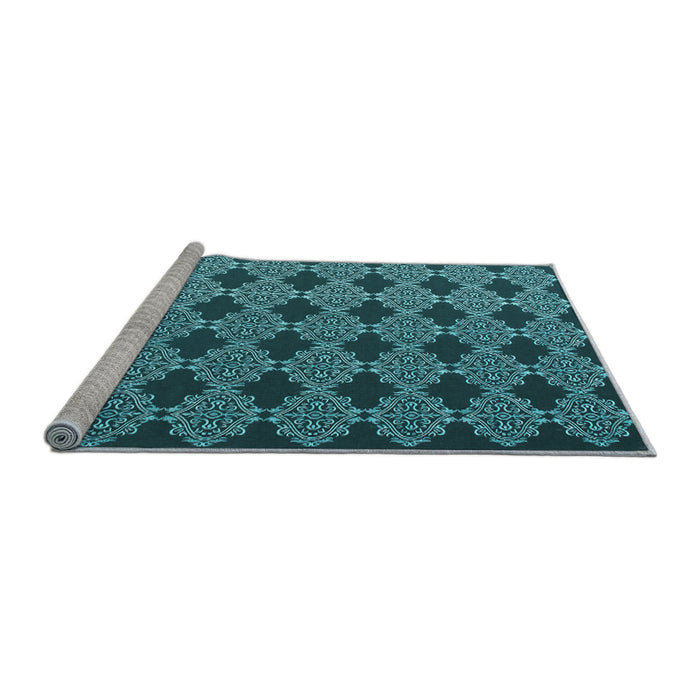 Sideview of Machine Washable Abstract Light Blue Contemporary Rug, wshcon1041lblu