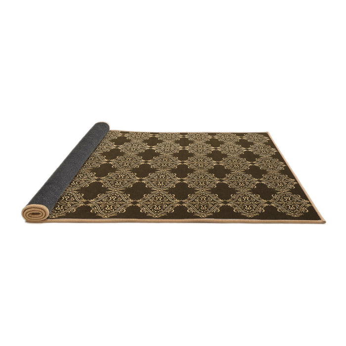 Sideview of Abstract Brown Contemporary Rug, con1041brn