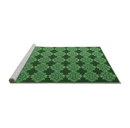 Sideview of Machine Washable Abstract Emerald Green Contemporary Area Rugs, wshcon1041emgrn